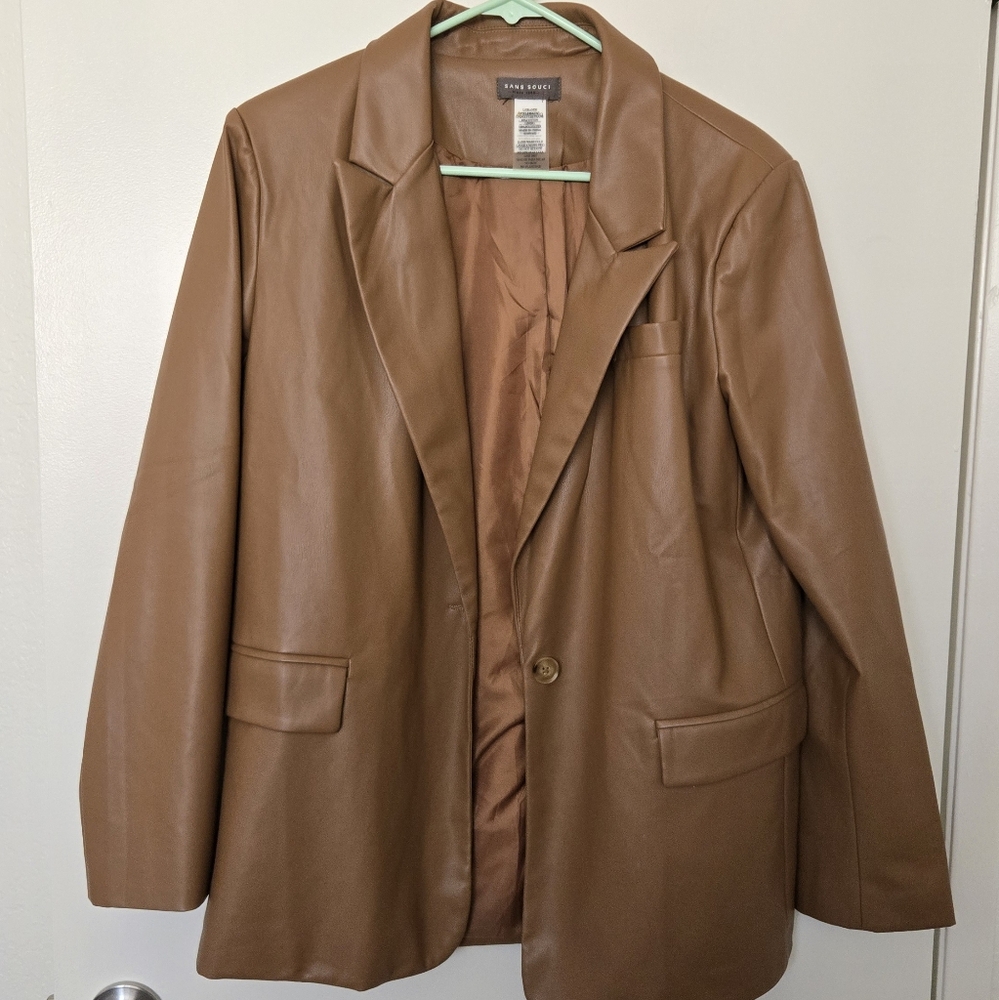 Zara Brown Blazer Classic Suit Jacket